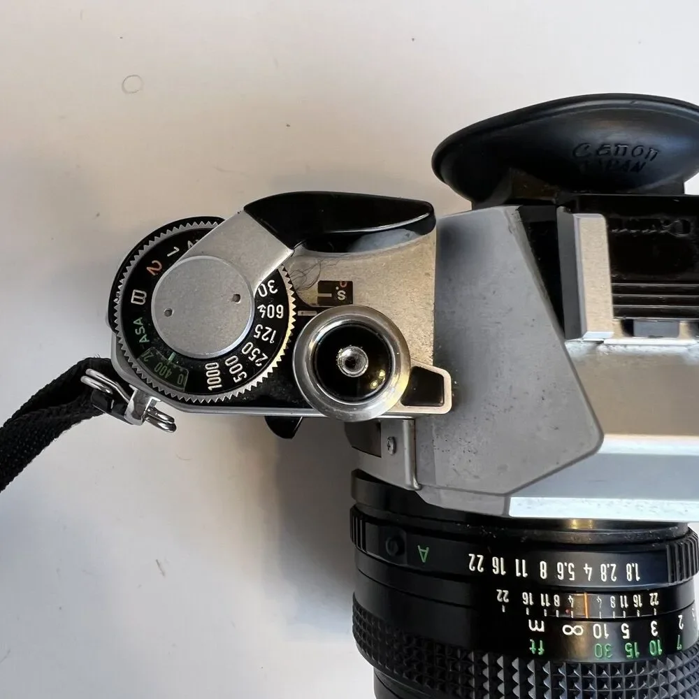 Canon AE-1 Program 35mm SLR Film Camera 50mm 1.8 Lens Needs Weather Seal